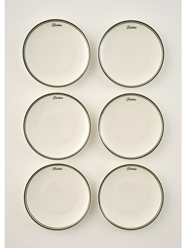 Bella Maison Bonheur Porselen 6'lı Pasta Tabağı Seti Yeşil (21 cm)