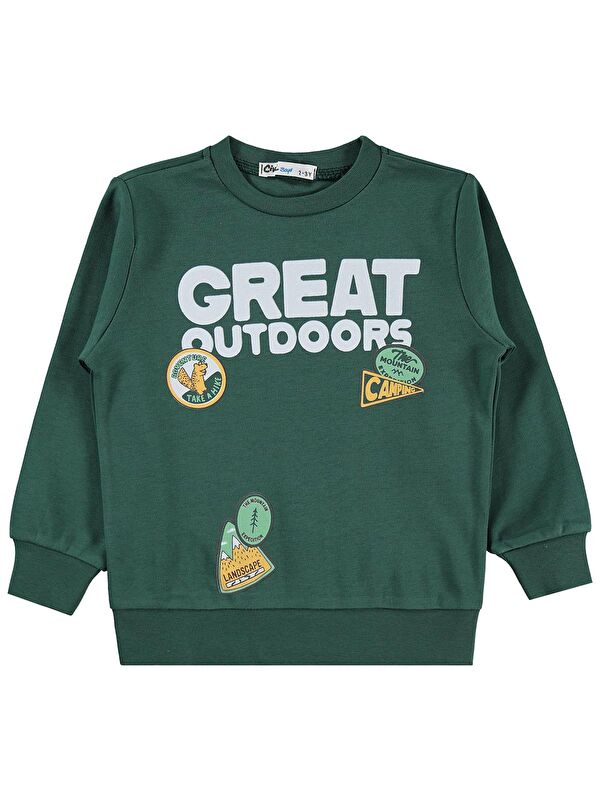Civil Boys Erkek Çocuk Great Baskılı 2-5 Yaş Sweatshirt - Yeşil