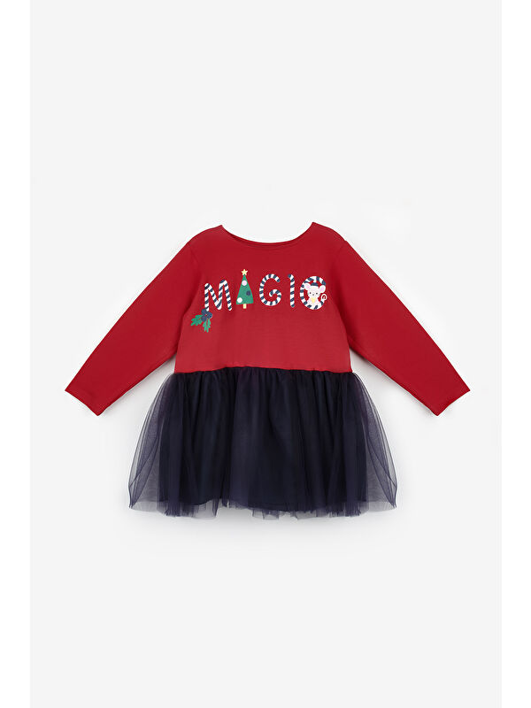 Le Mabelle Lacivert Yılbaşı Temalı Magic Mottolu Kız Çocuk Elbise - Claire