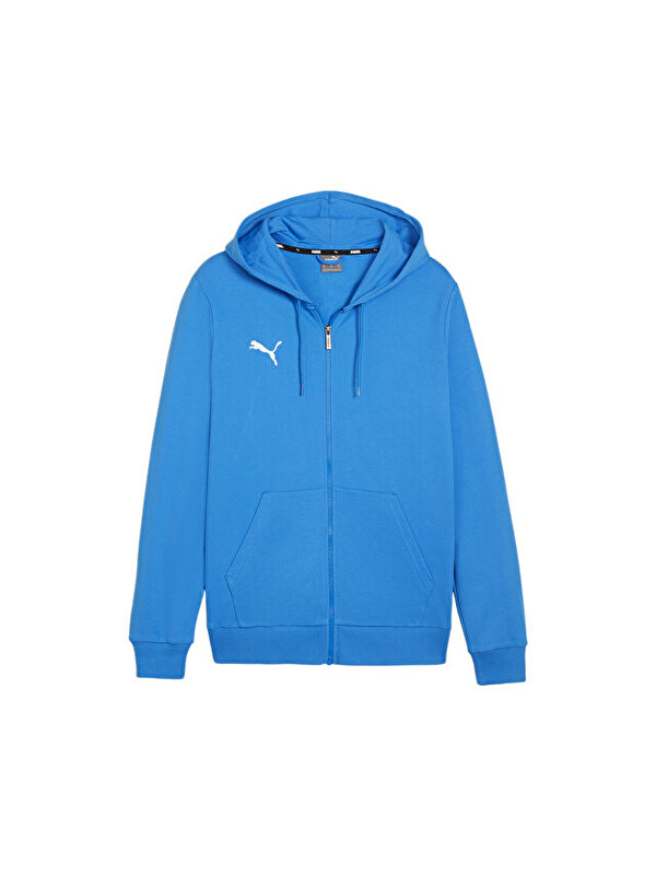 Puma Teamgoal Casuals Hooded Erkek Futbol Fermuarlı Sweatshirt 65859502 Mavi