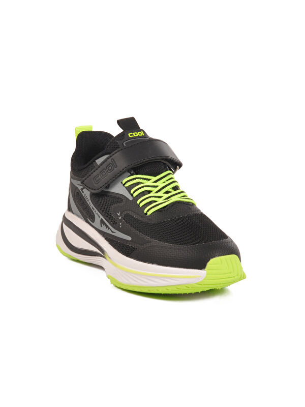 Siyah Cırtlı Fileli Hafif Esnek Çocuk Spor Ayakkabı Silva F - Görsel 4