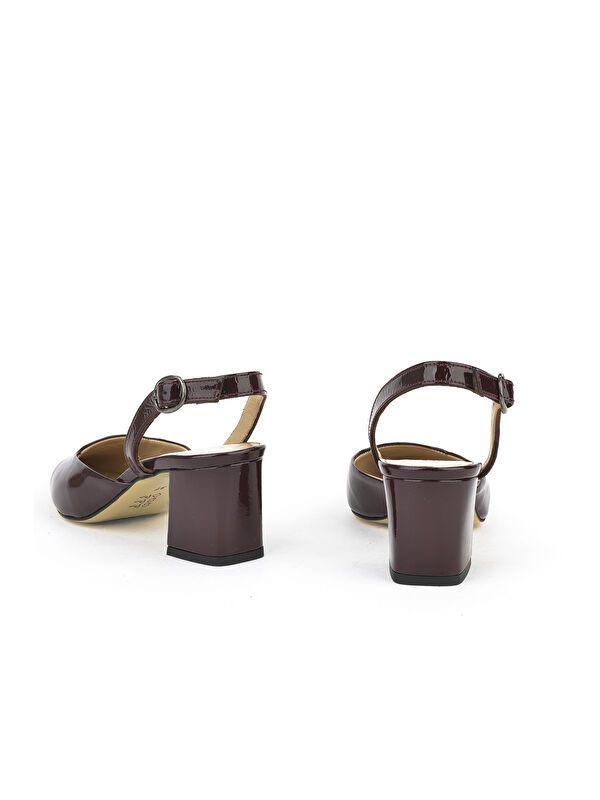 Kadın Hakiki Deri Topuklu Ayakkabı 1511030Z2555 Bordo - Görsel 4