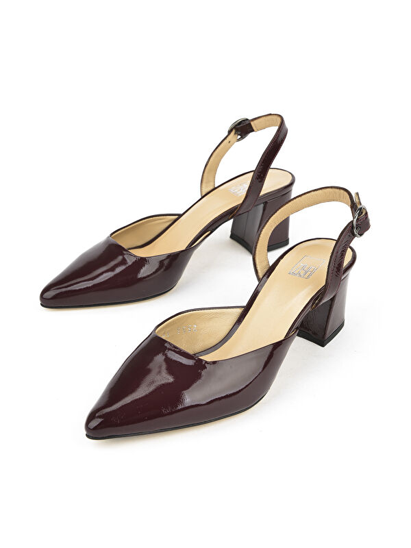 Kadın Hakiki Deri Topuklu Ayakkabı 1511030Z2555 Bordo - Görsel 6