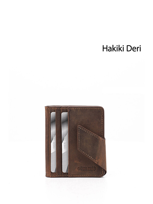 GÖNDERİ(R) KAHVERENGİ Hakiki Deri Unisex Kartlık