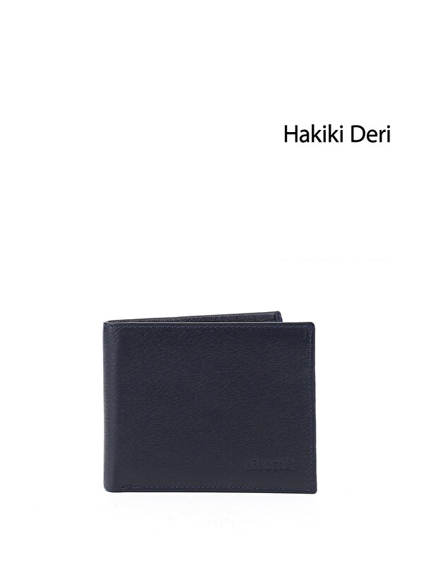 GÖNDERİ(R) Erkek AÇIK LACİVERT Hakiki Deri Yatay Cüzdan