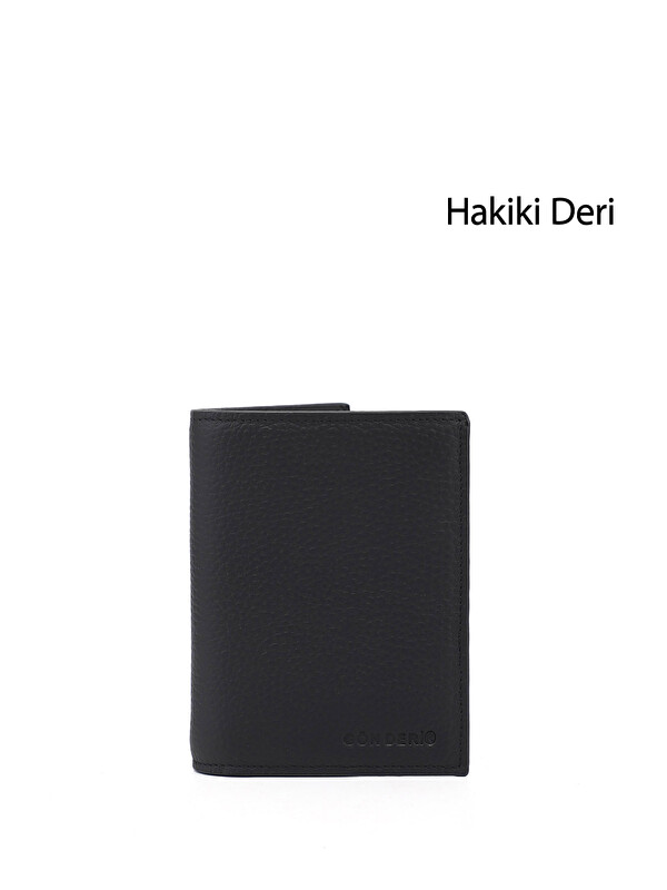 GÖNDERİ(R) Erkek MAT SİYAH Hakiki Deri Dikey Cüzdan