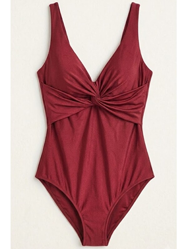C&City Drape Bel Detay Mayo 7794 Bordo