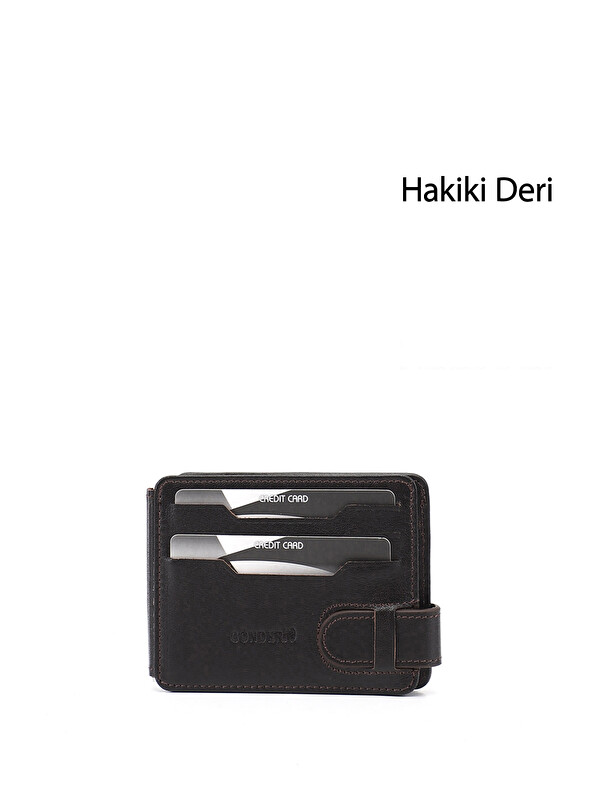 GÖNDERİ(R) KAHVERENGİ Hakiki Deri Unisex Kartlık