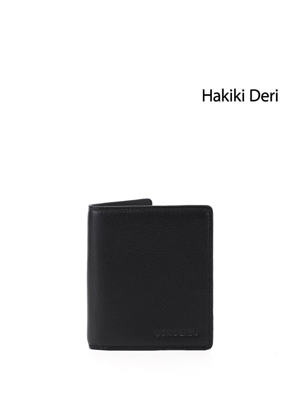 GÖNDERİ(R) Erkek SİYAH Hakiki Deri Dikey Cüzdan