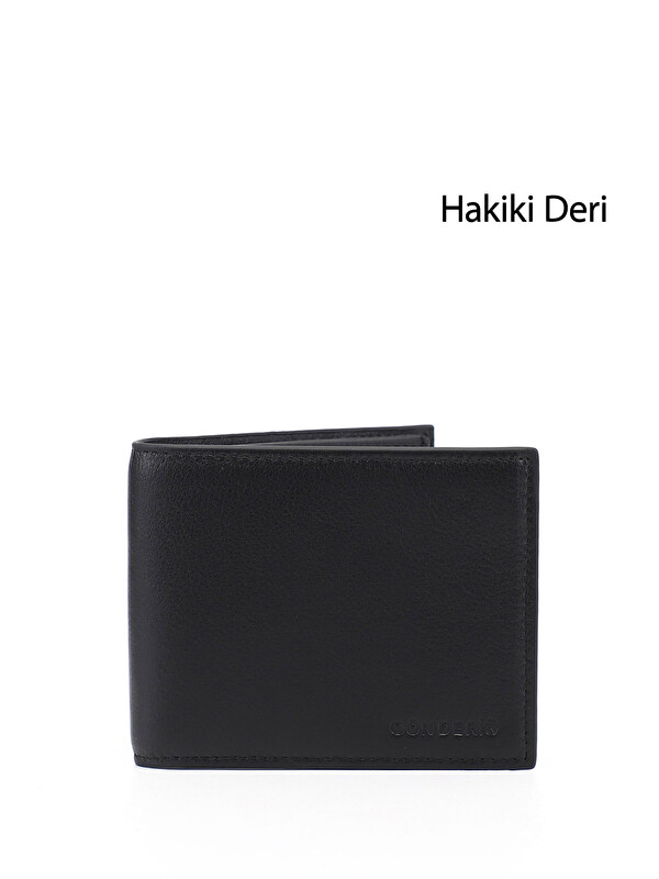 GÖNDERİ(R) Erkek SİYAH Hakiki Deri Yatay Cüzdan