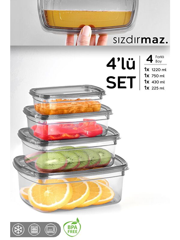 Meleni Home 4'lü Erzak Saklama Kabı Seti