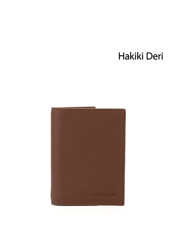 GÖNDERİ(R) Erkek CAMEL-KAHVERENGİ Hakiki Deri Dikey Cüzdan