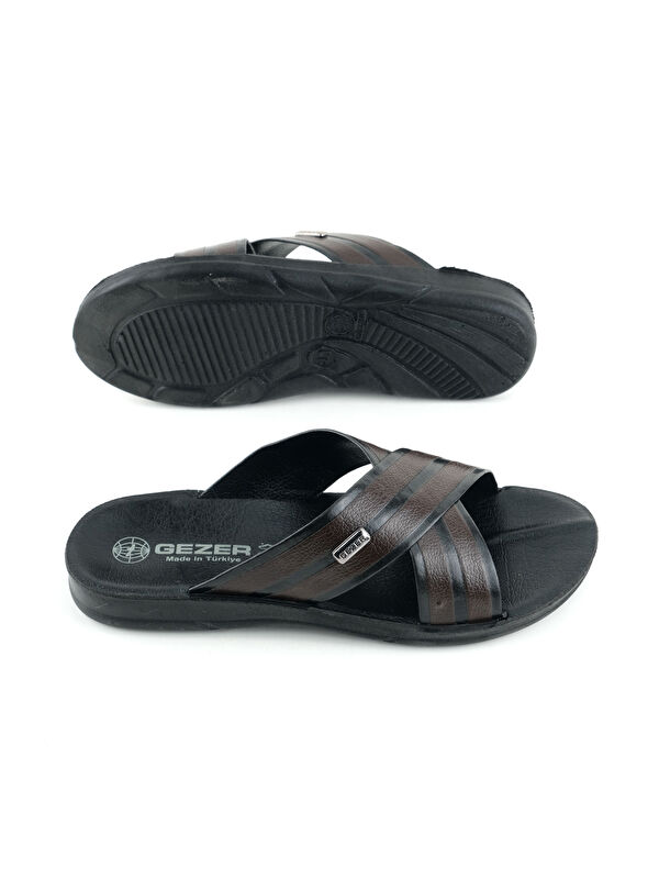 Erkek Yazlık PU Taban Suni Deri Rahat Taban Ev Bahçe Günlük Terlik - Görsel 6