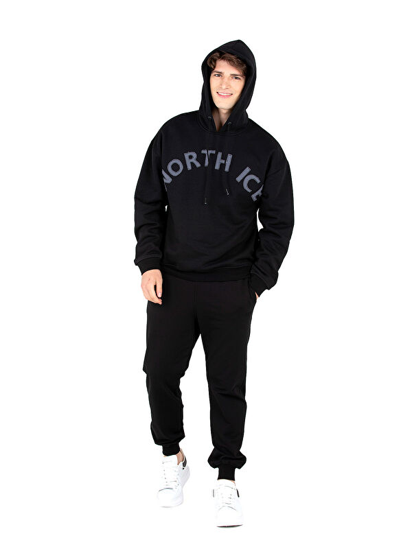 D'S damat North Ice Kopüşonlu Sweatshirt SİYAH