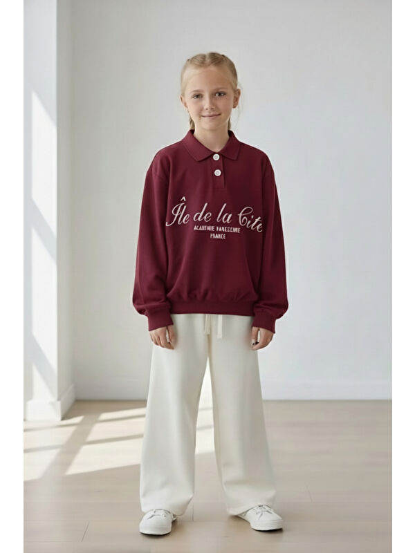 My Kids Wear Kız Çocuk Pamuklu Polo Yaka Eşofman Takımı 4-12 Yaş 12374