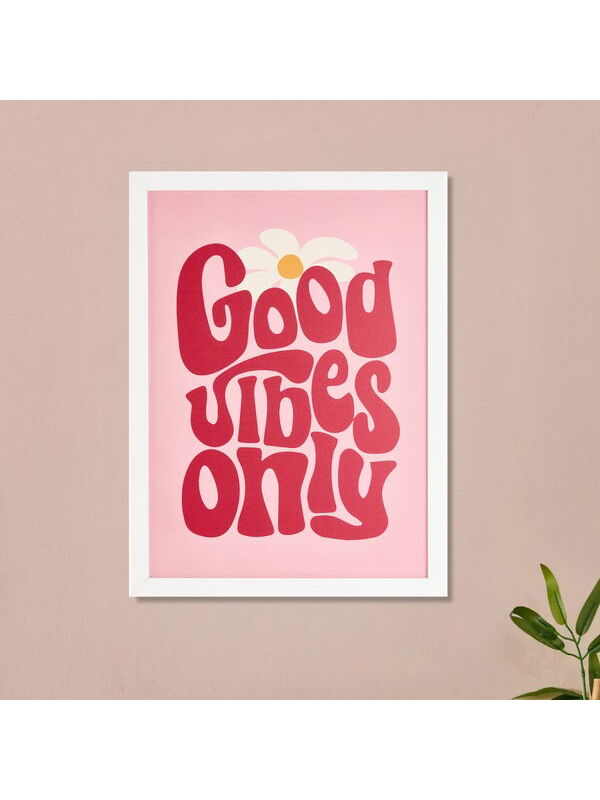 Evidea Deco Good Vibes Only Pano - Pembe - 30x40 cm