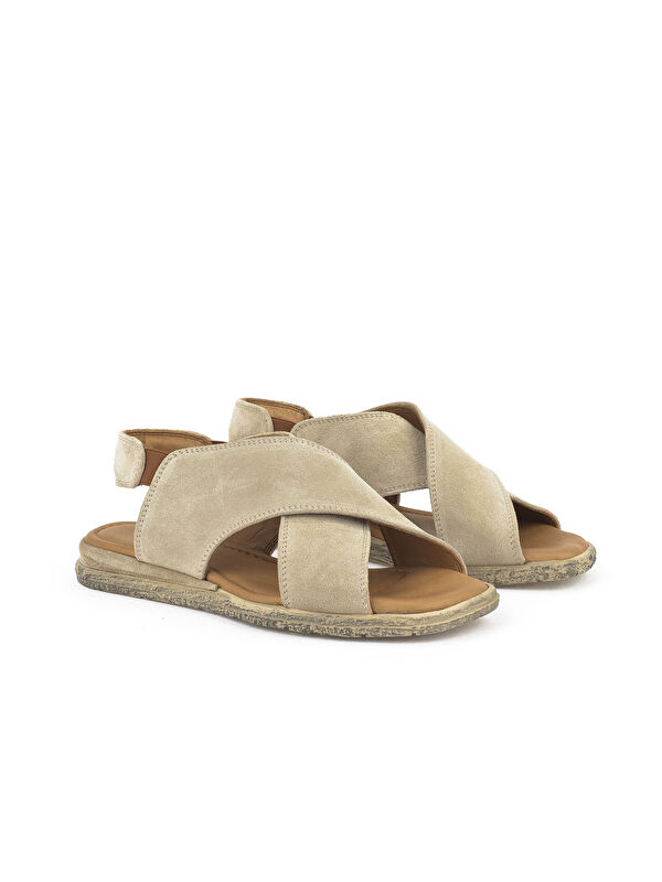 Kadın Hakiki Deri Sandalet 1511047Z706 Bej - Görsel 2