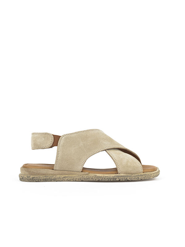 Kadın Hakiki Deri Sandalet 1511047Z706 Bej - Görsel 3