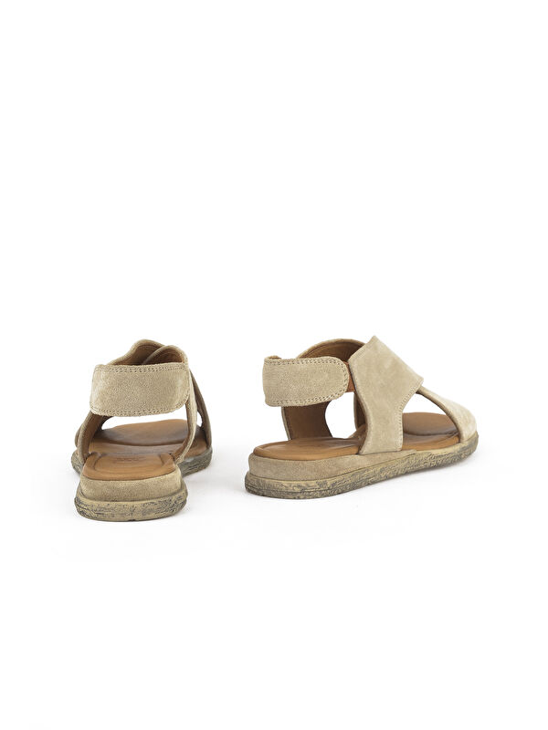 Kadın Hakiki Deri Sandalet 1511047Z706 Bej - Görsel 4