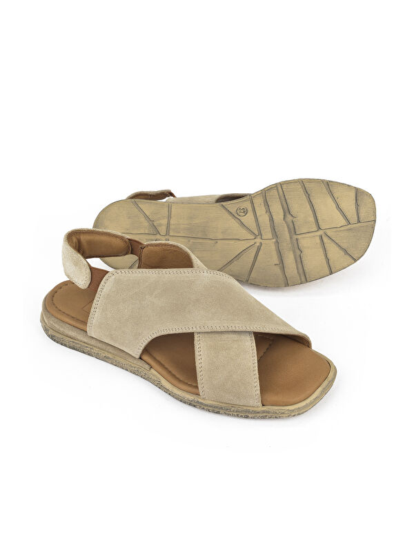 Kadın Hakiki Deri Sandalet 1511047Z706 Bej - Görsel 5
