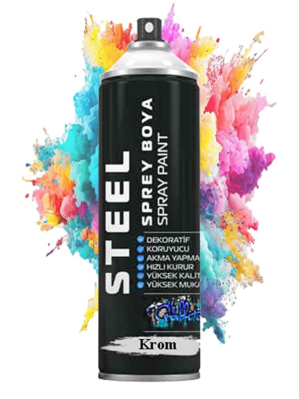 Artlantis Sprey Boya 200 ml 1 Adet Hızlı Kuruyan Renkli Profesyonel Ahşap Plastik Demir Metal Cam Porselen Duv