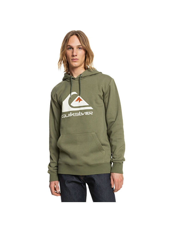 Quiksilver Big Logo Hood Erkek Yeşil Sweatshirt