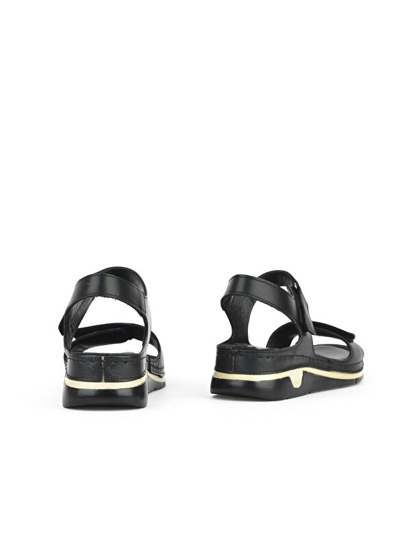 Kadın Hakiki Deri Sandalet 1511008Z22 Siyah - Görsel 4