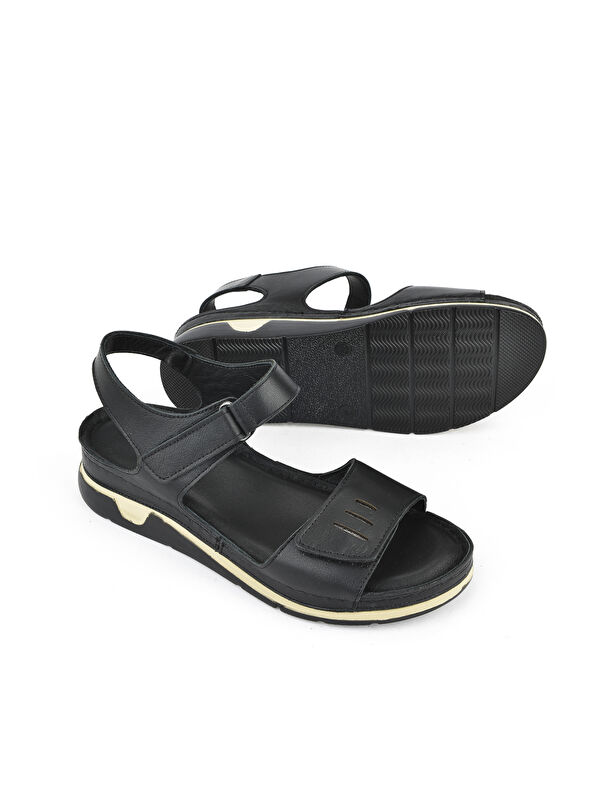 Kadın Hakiki Deri Sandalet 1511008Z22 Siyah - Görsel 5