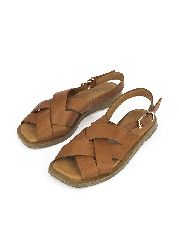 Hakiki Deri Kadın Sandalet 1511033Z25014 Taba - Görsel 3