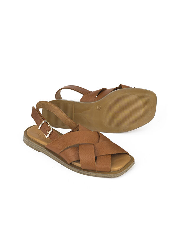 Hakiki Deri Kadın Sandalet 1511033Z25014 Taba - Görsel 6