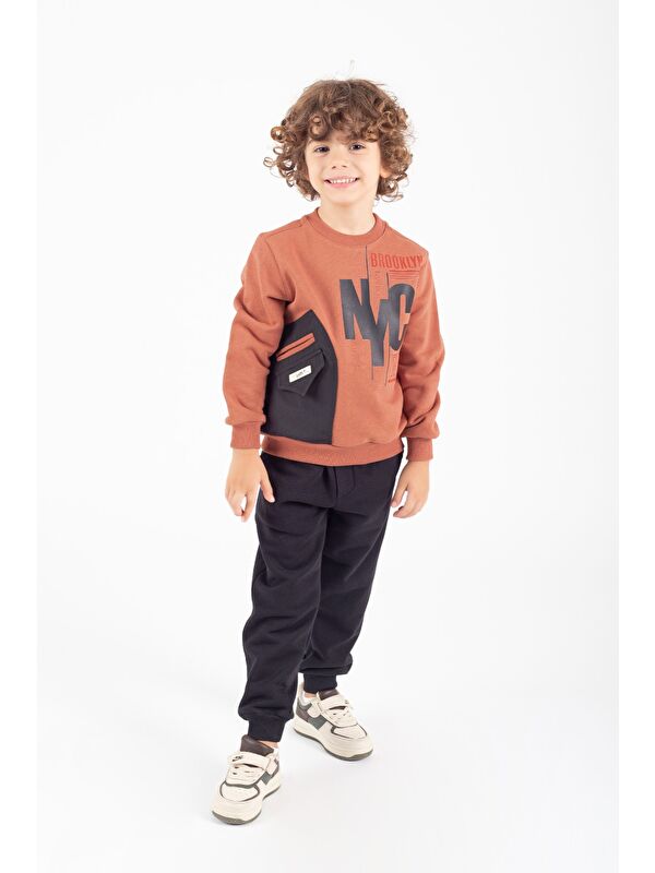 Mnk Baby & Kids Erkek Çocuk Cep Detaylı Baskılı Eşofman Takımı M00756