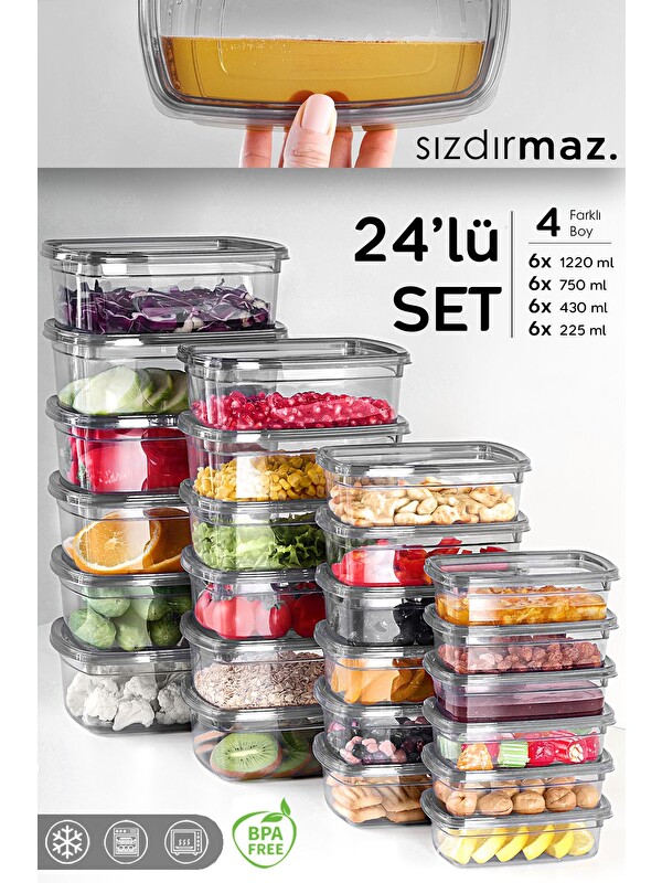 Meleni Home 24'lü Erzak Saklama Kabı Seti