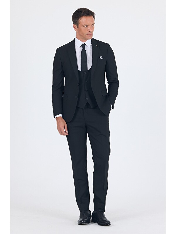 İMZA Mono Yaka Yelekli 6 Drop Slim Fit Takım Elbise 1001260186