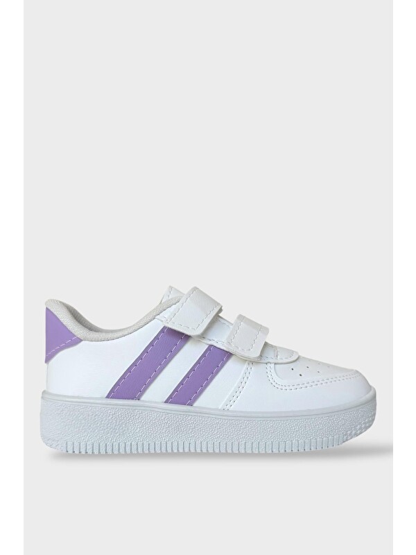 LİGER Çocuk Sneaker Spor Ayakkabı Beyaz - Mor
