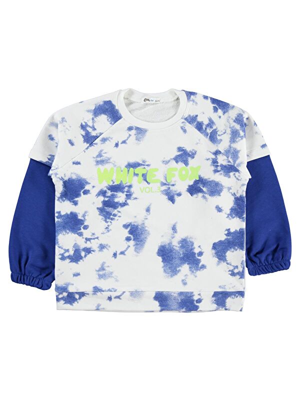 Civil Boys Whıte Fox Baskılı 6-9 Yaş Sweatshirt - Mavi 8-9 Yaş