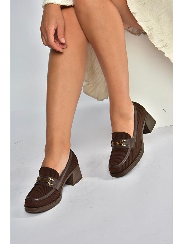 Kahverengi Kadın Topuklu Ayakkabı V820146304 - Görsel 5