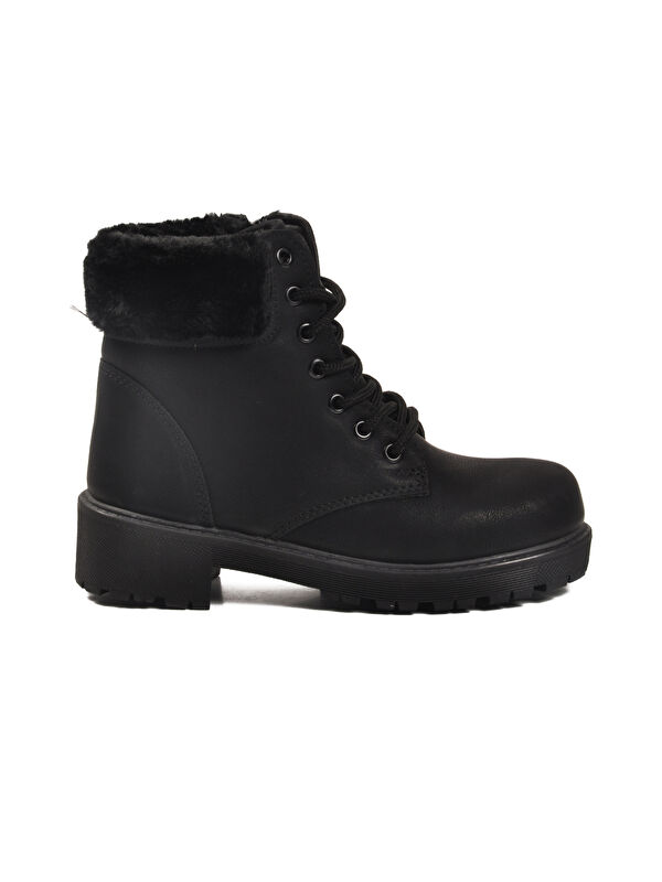 Siyah Zümrüt İçi Polarlı Kaymaz Kadın Bot Marc 4030 Z - Görsel 3