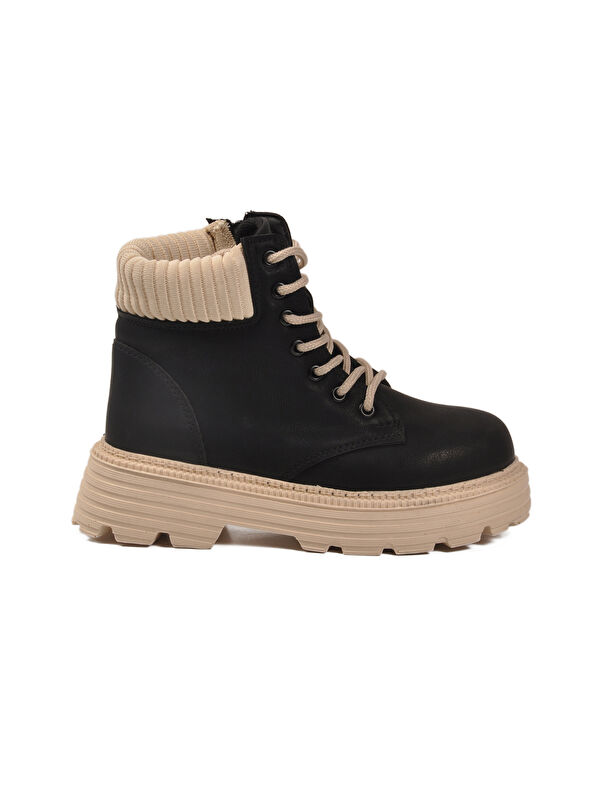 Siyah Bej Polarlı Kaymaz Taban Kadın Bot Serpa 5200 Z - Görsel 3