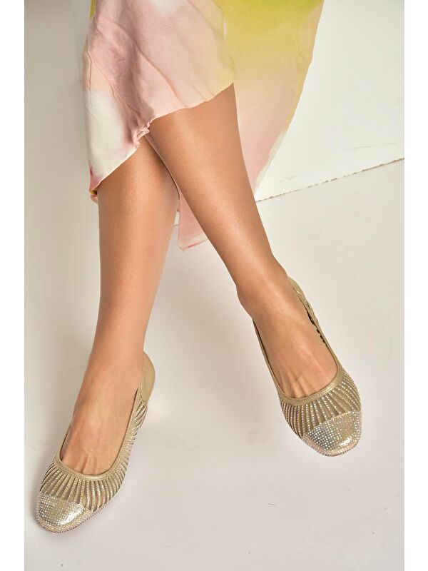 Fox Shoes Altın Kadın Topuklu Ayakkabı Y820854514