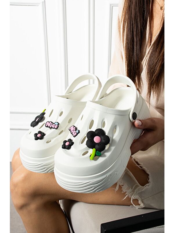 NAYS Dolgu Taban Kadın Terlik Yüksek Platform Plaj Deniz Havuz Terliği - Görsel 3