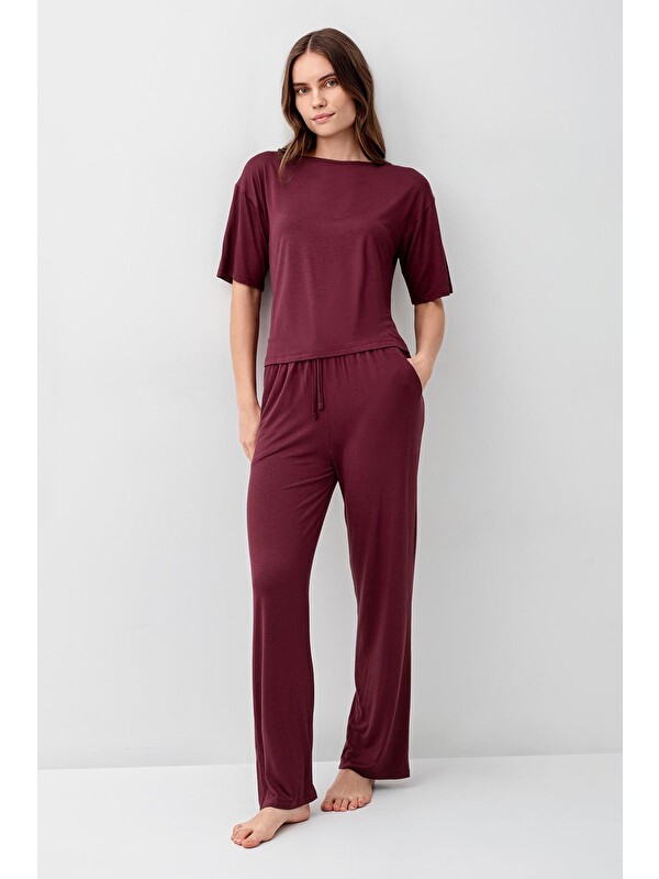 Artış Kısa Kollu Basic Esnek Elastanlı Viskoz Soft Pijama Takım 18215