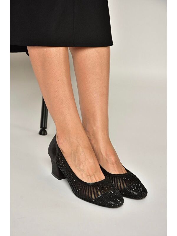 Fox Shoes Siyah Kadın Topuklu Ayakkabı Y820854514