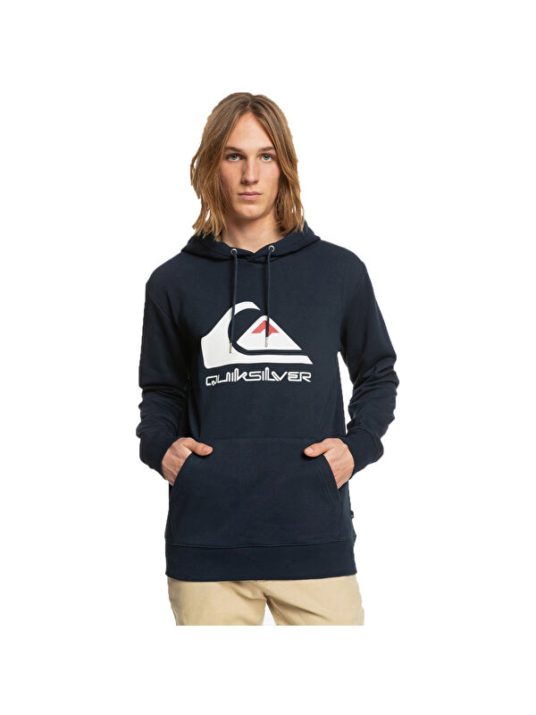Quiksilver Big Logo Hood Erkek Mavi Sweatshirt