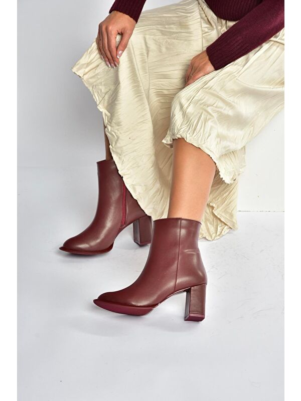 Bordo Kadın Bot V590166309 - Görsel 4