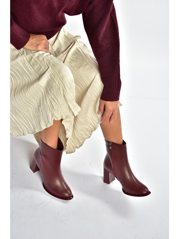 Bordo Kadın Bot V590166309 - Görsel 6