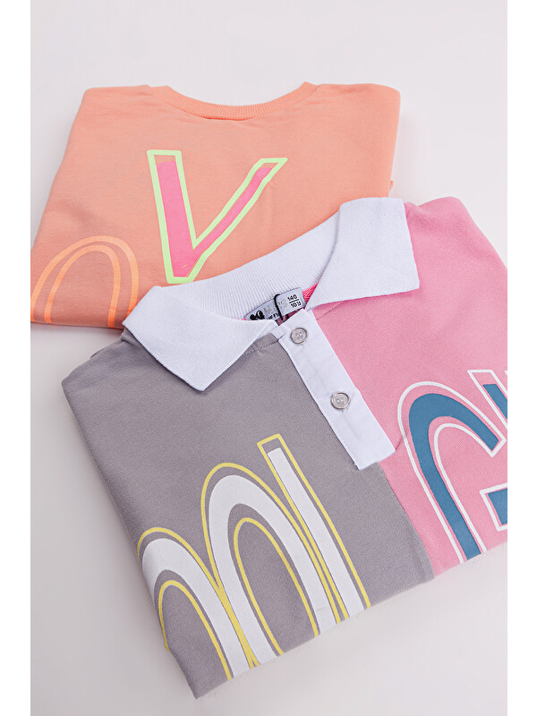 Harika Kids Kız Çocuk Orta Kalınlıkta Baskılı 2'li Paket Sweatshirt