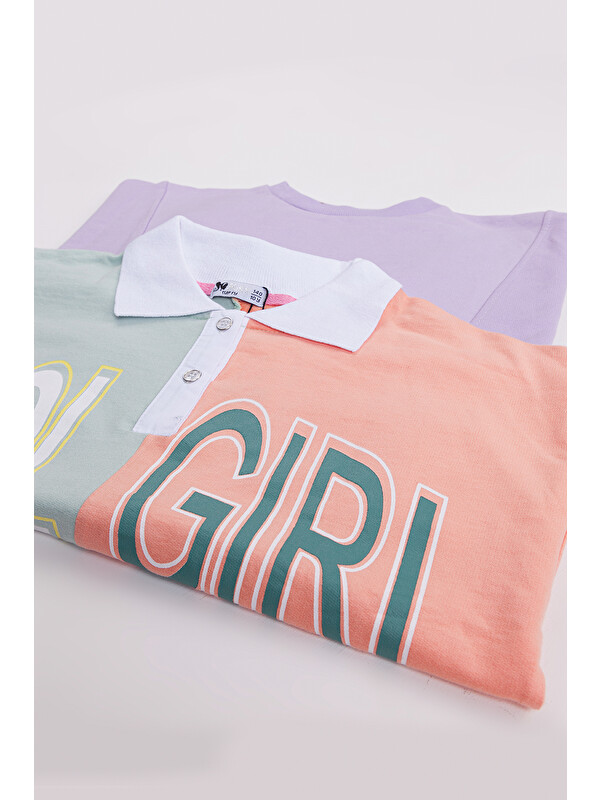 Harika Kids Kız Çocuk Orta Kalınlıkta Baskılı 2'li Paket Sweatshirt
