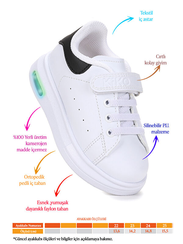 Tinsa Günlük Cırtlı Işıklı Kız Bebek Spor Ayakkabı - Görsel 3