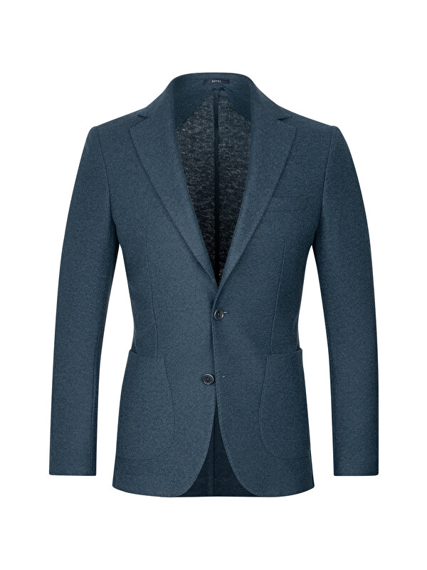 Hatemoğlu Lacivert Slim Fit Mono Yaka Casual Ceket