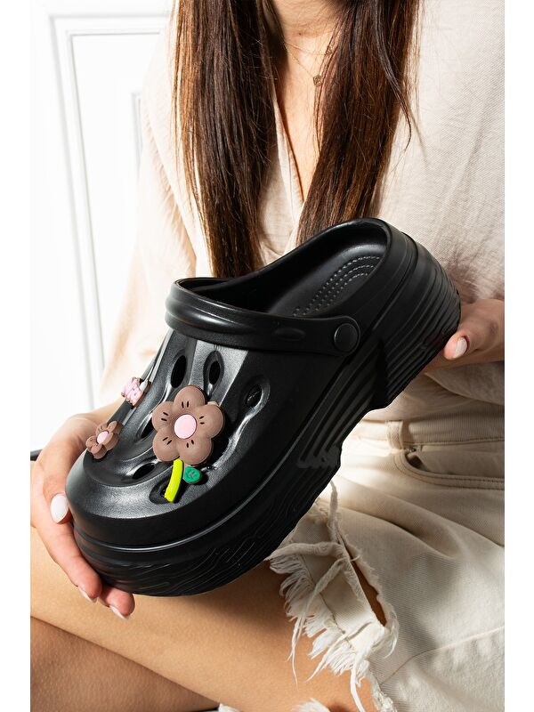 NAYS Dolgu Taban Kadın Terlik Yüksek Platform Plaj Deniz Havuz Terliği - Görsel 3